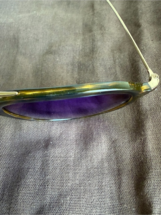 Ray-Ban Gold Frame Sunglasses with Blue Mirror Lenses main image 6